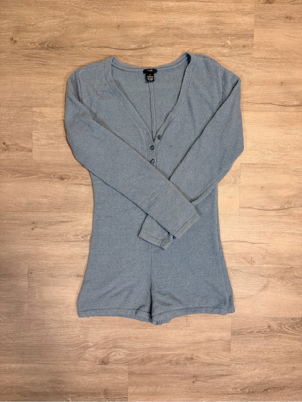 Rue21 Light Blue Knit Long-Sleeve Romper